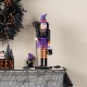 Glitzhome 18.50"H Halloween Wood Witch Nutcracker w/Witch Cat Ornament