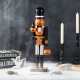 Glitzhome 18.50"H Halloween Wood Pumpkin Nutcracker w/Ghost Ornament