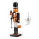 Glitzhome 18.50"H Halloween Wood Pumpkin Nutcracker w/Ghost Ornament