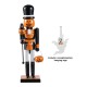 Glitzhome 18.50"H Halloween Wood Pumpkin Nutcracker w/Ghost Ornament
