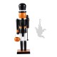 Glitzhome 18.50"H Halloween Wood Pumpkin Nutcracker w/Ghost Ornament