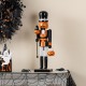Glitzhome 18.50"H Halloween Wood Pumpkin Nutcracker w/Ghost Ornament
