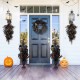 Glitzhome 36"H Halloween Lighted Black Rose with Orange Glitter Urn Porch Tree, with timer