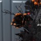 Glitzhome 36"H Halloween Lighted Black Rose with Orange Glitter Urn Porch Tree, with timer