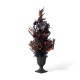 Glitzhome 36"H Halloween Lighted Black Rose with Orange Glitter Urn Porch Tree, with timer