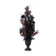 Glitzhome 36"H Halloween Lighted Black Rose with Orange Glitter Urn Porch Tree, with timer