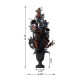 Glitzhome 36"H Halloween Lighted Black Rose with Orange Glitter Urn Porch Tree, with timer