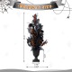 Glitzhome 36"H Halloween Lighted Black Rose with Orange Glitter Urn Porch Tree, with timer