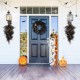 Glitzhome 24"D Halloween  Black Rose, Skeleton and Berry Wreath Includes a Complimentary Black Metal Wreath Hanger
