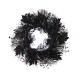 Glitzhome 24"D Halloween  Black Rose, Skeleton and Berry Wreath Includes a Complimentary Black Metal Wreath Hanger