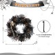 Glitzhome 24"D Halloween  Black Rose, Skeleton and Berry Wreath Includes a Complimentary Black Metal Wreath Hanger