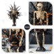 Glitzhome 22"H Halloween Black Rose, Skeleton and Berry Urn Table Tree