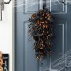 Glitzhome 28"H Halloween Black Rose and Berry Swag Includes a Complimentary Black Metal Wreath Hanger