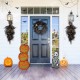 Glitzhome S/2 24"H & 36"H Halloween Wood Skeleton Cat and Stacked Pumpkin Porch Decor