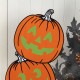 Glitzhome S/2 24"H & 36"H Halloween Wood Skeleton Cat and Stacked Pumpkin Porch Decor