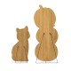Glitzhome S/2 24"H & 36"H Halloween Wood Skeleton Cat and Stacked Pumpkin Porch Decor