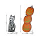 Glitzhome S/2 24"H & 36"H Halloween Wood Skeleton Cat and Stacked Pumpkin Porch Decor