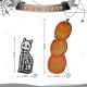 Glitzhome S/2 24"H & 36"H Halloween Wood Skeleton Cat and Stacked Pumpkin Porch Decor