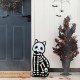 Glitzhome S/2 24"H & 36"H Halloween Wood Skeleton Cat and Stacked Pumpkin Porch Decor