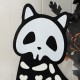 Glitzhome S/2 24"H & 36"H Halloween Wood Skeleton Cat and Stacked Pumpkin Porch Decor