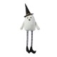 Glitzhome 65.25"H Halloween Oversized Lighted Fabric Ghost Sitter Porch Decor, with Timer