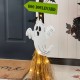 Glitzhome 41.75"H Lighted Wooden Ghost's Broom Porch Decor w/Timer(KD)