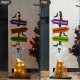 Glitzhome 41.75"H Lighted Wooden Ghost's Broom Porch Decor w/Timer(KD)