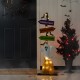 Glitzhome 41.75"H Lighted Wooden Ghost's Broom Porch Decor w/Timer(KD)
