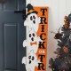 Glitzhome 42"H Lighted Halloween Wood Stacked Ghost with "Trick or Treat" Porch Sign w/Timer