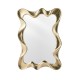 Glitzhome 34.25"H Modern Gold Foil Metal Frame Wavy Wall Mirror
