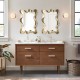 Glitzhome Set of 2 Metal Frame Wavy Wall Mirror