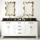 Glitzhome Set of 2 Metal Frame Wavy Wall Mirror
