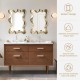 Glitzhome Set of 2 Metal Frame Wavy Wall Mirror