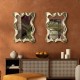 Glitzhome Set of 2 Metal Frame Wavy Wall Mirror