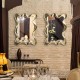 Glitzhome Set of 2 Metal Frame Wavy Wall Mirror