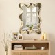 Glitzhome Set of 2 Metal Frame Wavy Wall Mirror