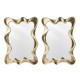 Glitzhome Set of 2 Metal Frame Wavy Wall Mirror