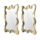 Glitzhome Set of 2 Metal Frame Wavy Wall Mirror