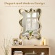 Glitzhome Set of 2 Metal Frame Wavy Wall Mirror