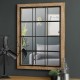 Glitzhome Set of 2 Farmhouse Wooden/Metal Windowpane Wall Mirror
