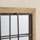 Glitzhome Set of 2 Farmhouse Wooden/Metal Windowpane Wall Mirror