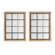 Glitzhome Set of 2 Farmhouse Wooden/Metal Windowpane Wall Mirror