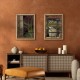 Glitzhome Set of 2 Farmhouse Wooden/Metal Windowpane Wall Mirror