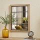 Glitzhome Set of 2 Farmhouse Wooden/Metal Windowpane Wall Mirror