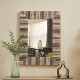 Glitzhome Set of 2 Farmhouse Rectangle Wooden Frame Wall Mirror