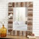 Glitzhome Set of 2 Farmhouse Rectangle Wooden Frame Wall Mirror