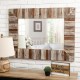 Glitzhome Set of 2 Farmhouse Rectangle Wooden Frame Wall Mirror