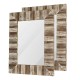 Glitzhome Set of 2 Farmhouse Rectangle Wooden Frame Wall Mirror