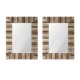 Glitzhome Set of 2 Farmhouse Rectangle Wooden Frame Wall Mirror