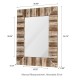 Glitzhome Set of 2 Farmhouse Rectangle Wooden Frame Wall Mirror